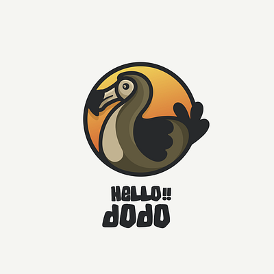 hello dodo animation bird branding design dodo flat illustration logo typography ui ux vector