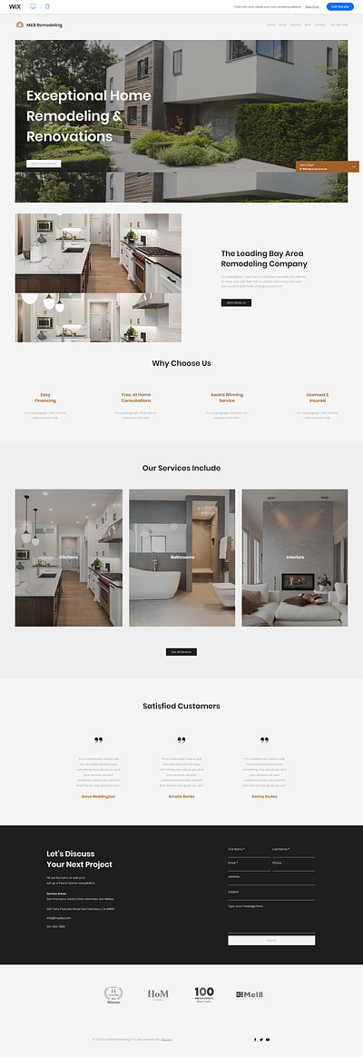 Home Consultation WIX Website Design logistics website