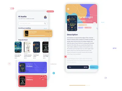 e-Book App app design typography ui ux