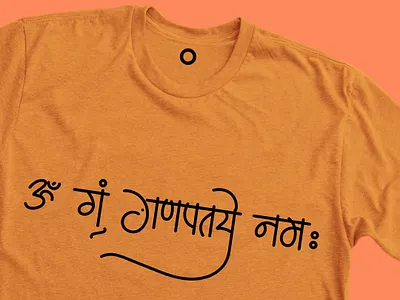 Ganesh Mantra T-shirt calligraphy graphic design hindi hinduism sanskrit tshirt typography