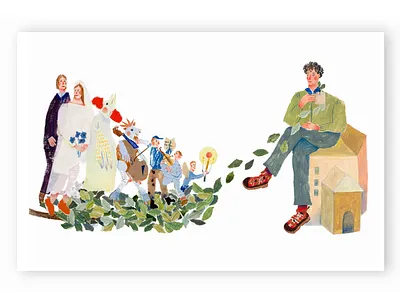 Marc chagall and the bridal pair with the Eiffel tower artdecoration collage giclee gicleeprint illustration mixed media painting paper collage paperart