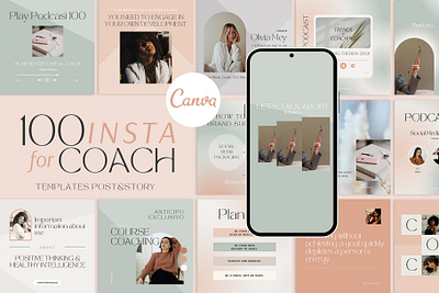 Instagram Creator For Coach | CANVA branding course creative design instagram instagram template marketing post design social media template