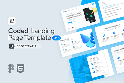 Coded Landing v2 - Figma UI + Bootstrap 4 HTML 3d 3d icons bootstrap bootstrap 4 clean creative figma landing page modern ui web web design webpage website