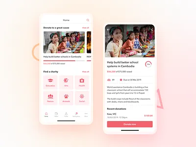 Charity App app charity design native ui