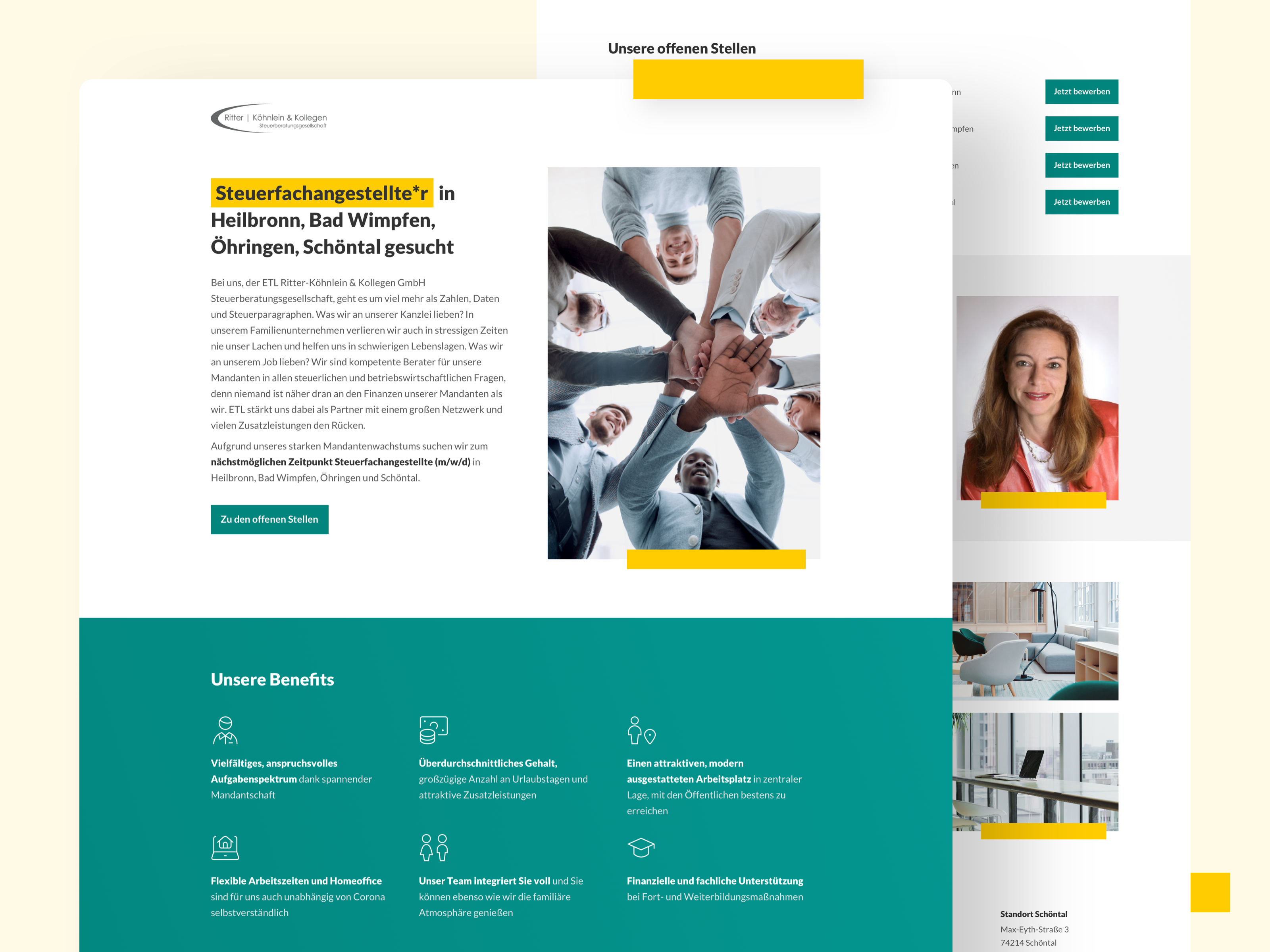 Example of Jobpage for a Tax Office