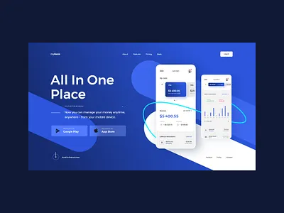 #102 - Concept shots account bank blue concept design designer fintech flat homepage illustration minimalism mobile typography ui ux web webdesign webpage website