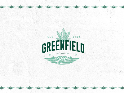 GREENFIELD WEED branding canabis farms field flower green lettering logo oil typography urban weed