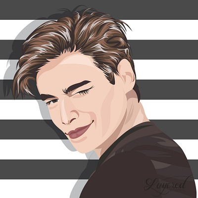 Digital portrait graphic design illustration logo vector