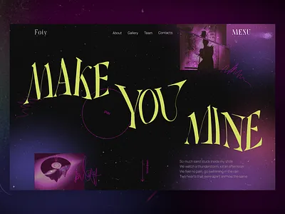 Concept song screen design typography ui user interface