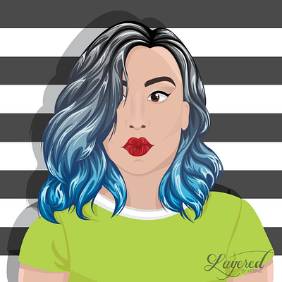 Digital portrait design graphic design illustration vector