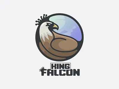 king falcon animation branding design eagle falcon flat fly illustration king logo typography ui ux vector