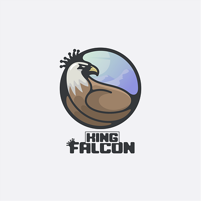 king falcon animation branding design eagle falcon flat fly illustration king logo typography ui ux vector