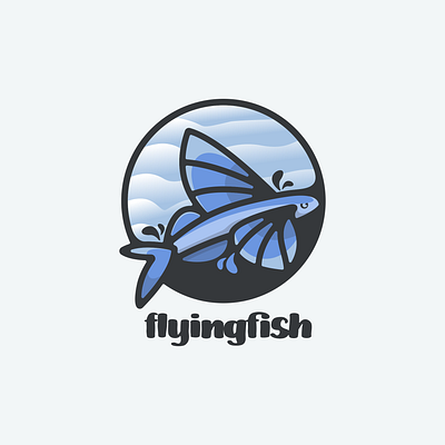 FLYINGFISH animation branding design fish flat fly illustration logo typography ui ux vector