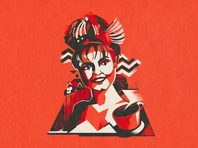 Lora Palmer bright character characterdesign color design flat girl illustration lora palmer peaks retro twin