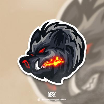 Wild Boar Logo angry emblem fire logo logo esport logo head mascot pig wild boar