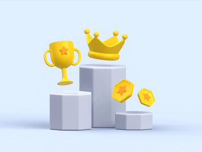 Voodoo Game Competition 3d animation blender coin competition design gaming gif illustration loop minimalist podium reward trophy voodoo