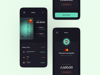 Banky | Mobile App UI app clean design minimal mobi ux