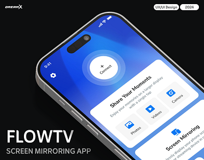 FlowTV - screen castin mobile app entertainment app mobile app mobile app design streaming app design uiux uiux design