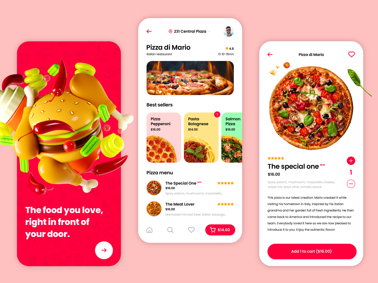 Example of Food delivery app UX UI