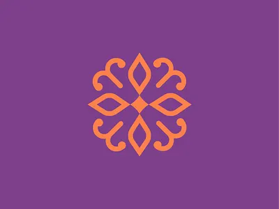 Flower Icon brand identity design flower flower icon grid icon logo logo icon minimal orange purple