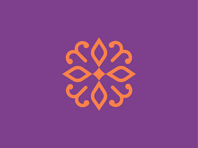 Flower Icon brand identity design flower flower icon grid icon logo logo icon minimal orange purple