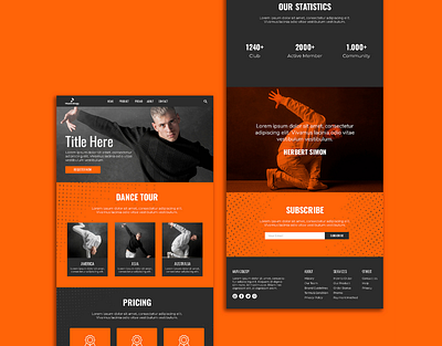 Dance portfolio template | branding dancer portfolio dancer web design design illustration logo outsource2bd ui web design web development