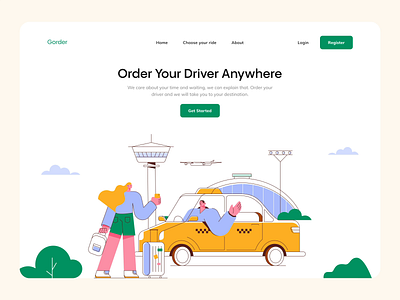 Gorder Landing Page Exploration animate animation clean cleanui design desktop driver exploration illustration interaction landing page motion motion graphics motiondesign order transportation uianimation uidesign website