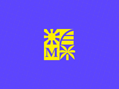 IMO logo crest badge branding crest logo palm sun
