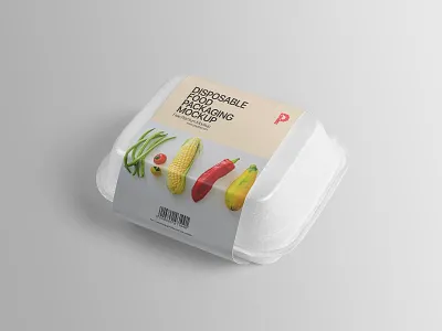 Disposable Food Packaging Mockup branding container design disposable food free freebie mockup packaging psd template template