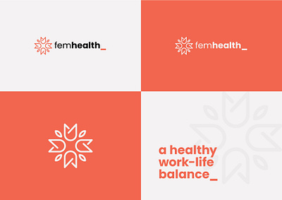 Female healthcare Logo + Brand Element | Ensemble brand identity branding ensemble feminine logo flat logo health logo illustrator logo design logo mark minimal logo shape logo