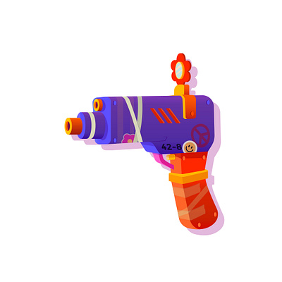 gun 2 colorful digital illustration digitalart flatdesign gun illustration illustrator vector weapon