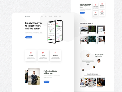 Arya Trading - Investing Landing Page branding design illustration landing page logo trading typography ui ui design uidesign ux vector web web design website
