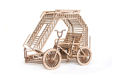 Padyak 3d Puzzle 3d puzzle diy kit ecofriendly lasercut richskaw scale model taxi wooden model