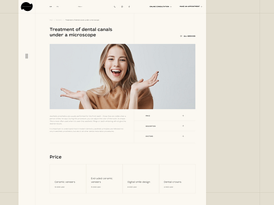 Denta Derm. One service. Website composition corporate website dental clinic dentistry design lines services smile typography ui uiux web website