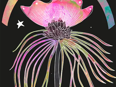 Bat Flower abstract branding design digital art floral flowers graphic design icon illustration logo vector