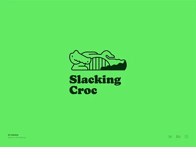 Slacking Croc logo animal animal logo branding corc crocodile logo design fun logo graphic design illustration illustrator logo logo design logo mark logodesign logos