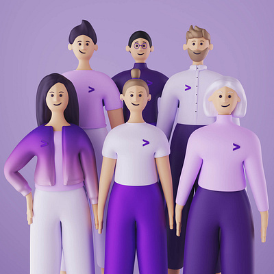 Accenture Characters 3d advertising branding character design illustration