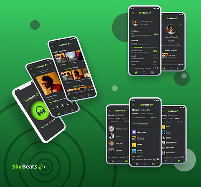 SkyBeat App - Music for everyone app design icon illustration logo ui ux