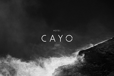 Hotel C A Y O app black and white branding concept grey hotel logo mexico resort typogaphy ui design ux design vintage visual identity