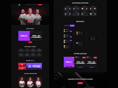 Dejsito - FIFA & NHL esports league clean design e sport esport esports fifa games gaming league nhl sport ui ux web webdesign