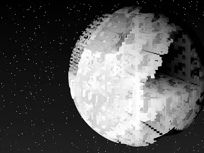 Tiny Code Death Star generative javascript tinycode