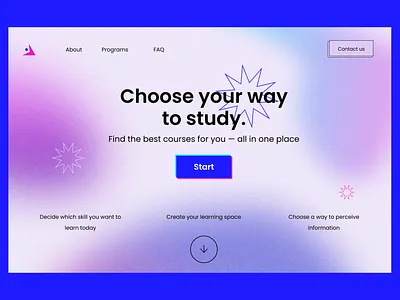 10 Daily UI. Website for studying brand branding button design gradient graphic design illustration minimalism neumorphic new pop trend ui ux website
