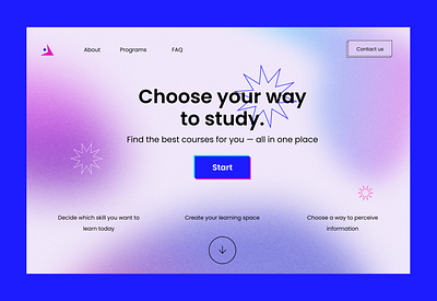 10 Daily UI. Website for studying brand branding button design gradient graphic design illustration minimalism neumorphic new pop trend ui ux website