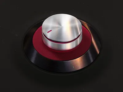 Skeuomorphic Animated Dial 3d dial 3d transforms adobe xd animated element animation auto animate dial dj music dial music mixer skeuomorphic skeuomorphism ui design