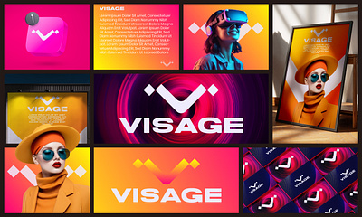 VISAGE – Modern & Futuristic Brand Identity brand brand identity branding branding logo creative logo graphic design illustration letter v logo logodesign minimalistdesign modern logo modernlogo tech tech logo v v letter v letter logo v logo v logo mark