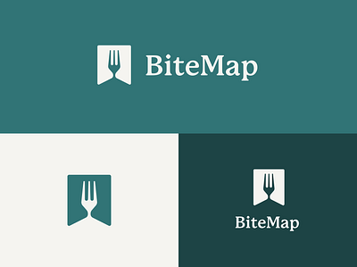 BiteMap Logo - Bookmark + Fork app food fork logo ui