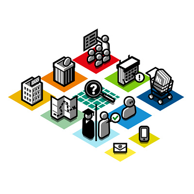 Rotterdam Integration icon design icon icon design isometric vector illustration