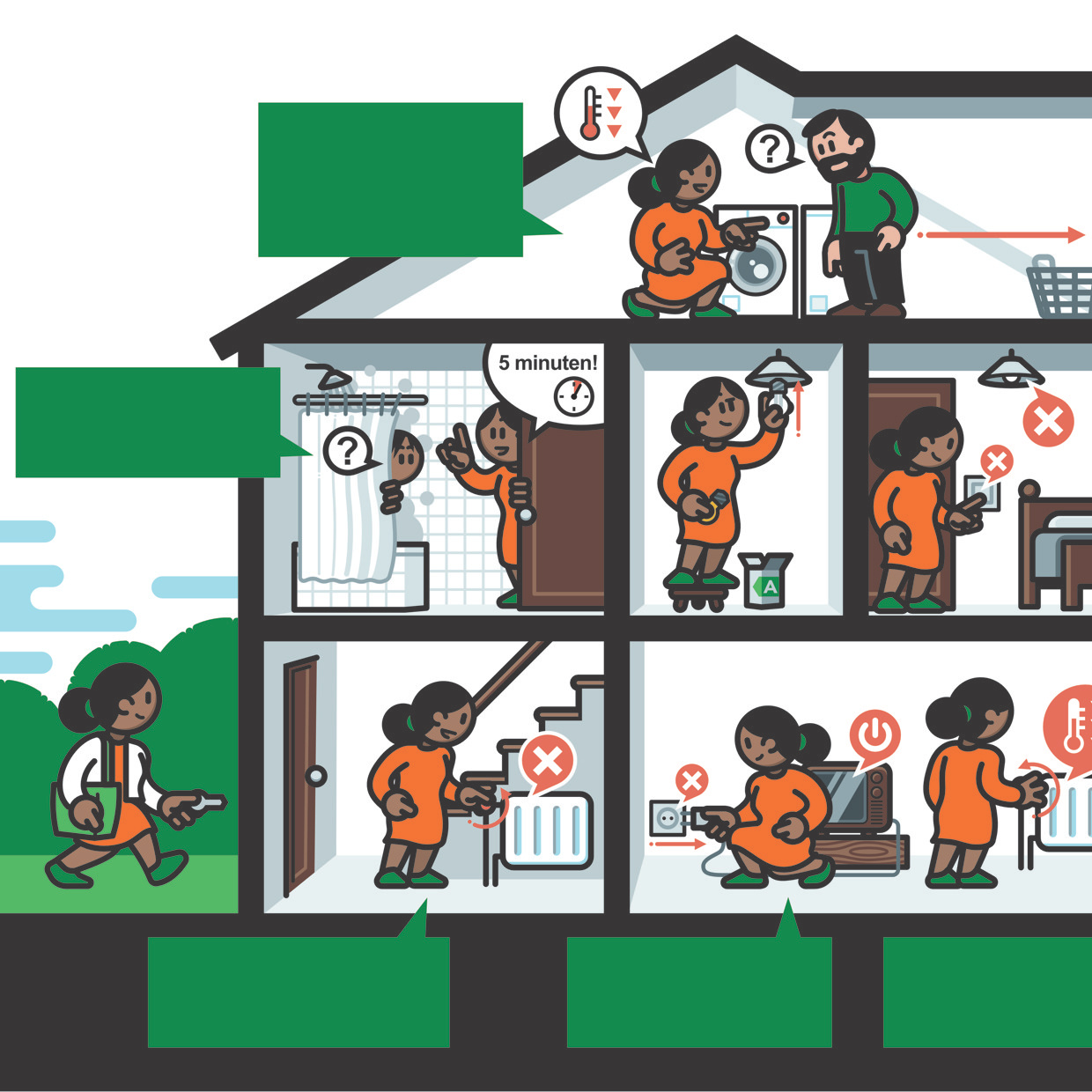 Saving Energy comic character illustration comic icon storytelling vector illustration