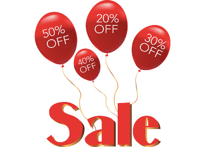 Red balloons sale commercial discount promotion sale sale price tag sales event