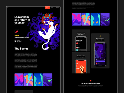 Morus - website app horror illustration sex ui website